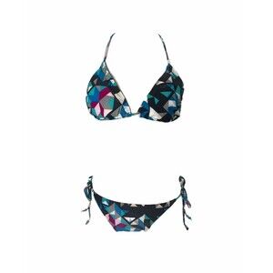 Plunge Women’s Bikini Swimsuit Geometric Two-Piece Spaghetti Strap Size Large